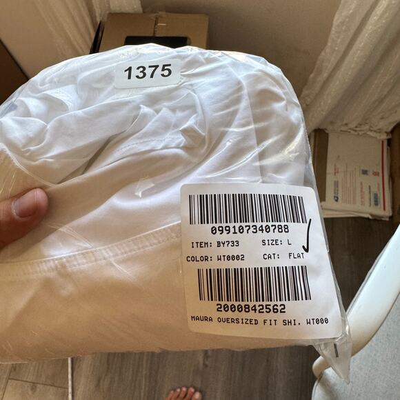 J.Crew Étienne Maura Oversized Fit Shirt WMNS L White BY733 Button Up Relaxed LS - Picture 9 of 9